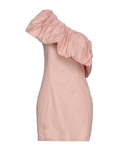 Light pink Plain weave One-shoulder dress