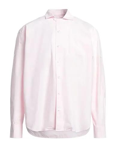 Light pink Plain weave Solid color shirt