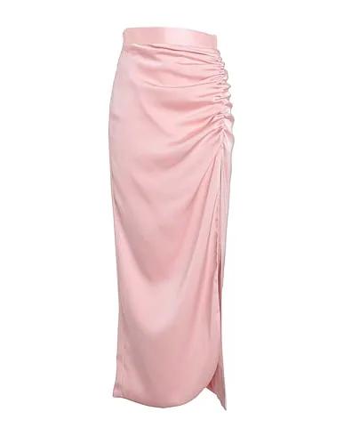 Light pink Satin Maxi Skirts