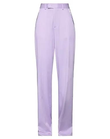 Light purple Cotton twill Casual pants