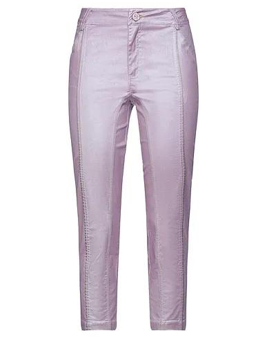 Light purple Plain weave Casual pants