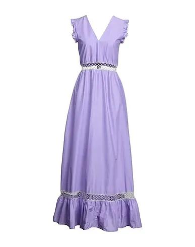 Light purple Plain weave Long dress