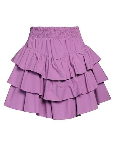 Light purple Plain weave Mini skirt