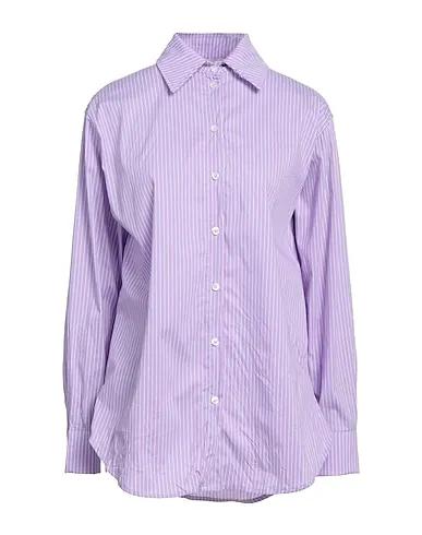 Light purple Plain weave Striped shirt