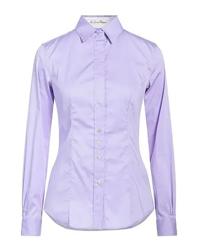 Light purple Poplin Solid color shirts & blouses