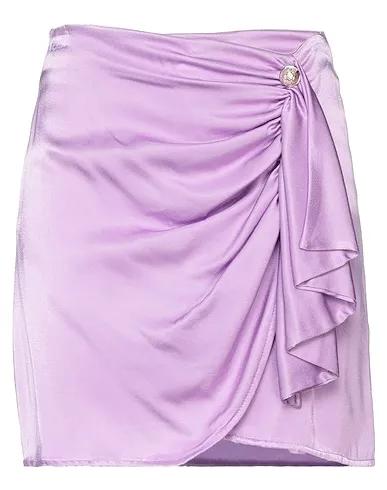 Light purple Satin Mini skirt
