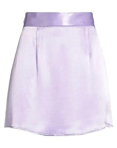 Light purple Satin Mini skirt