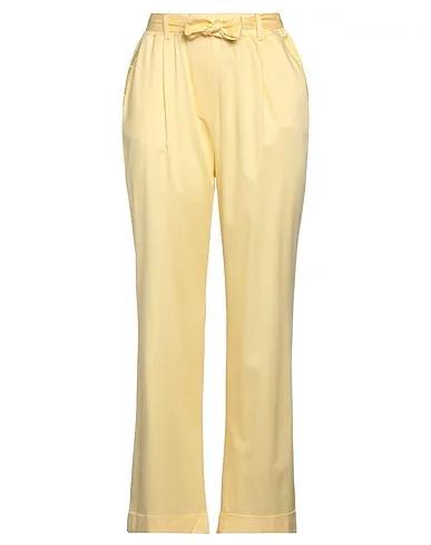 Light yellow Cotton twill Casual pants