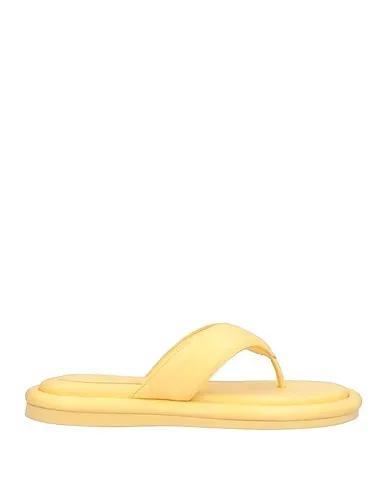Light yellow Leather Flip flops