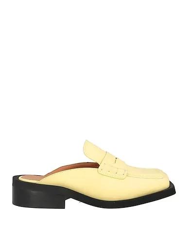 Light yellow Leather Mules and clogs
