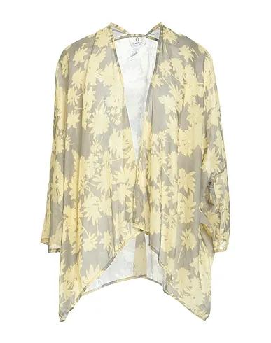 Light yellow Plain weave Floral shirts & blouses