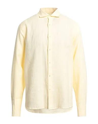 Light yellow Plain weave Linen shirt