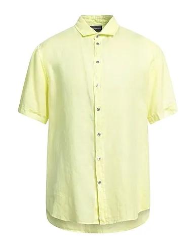 Light yellow Plain weave Linen shirt
