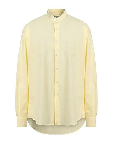 Light yellow Plain weave Linen shirt