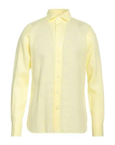 Light yellow Plain weave Linen shirt