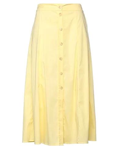 Light yellow Plain weave Midi skirt