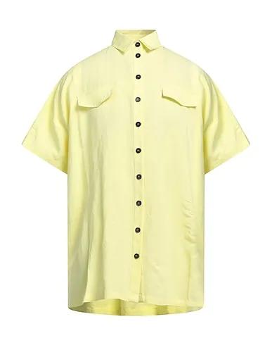 Light yellow Plain weave Solid color shirt