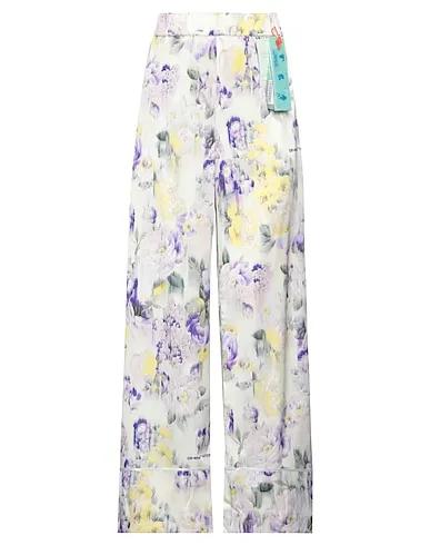 Light yellow Satin Casual pants