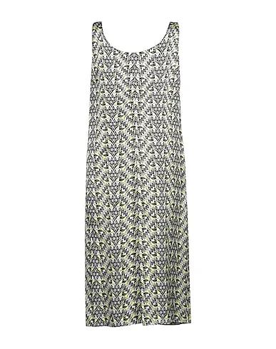 Light yellow Satin Midi dress