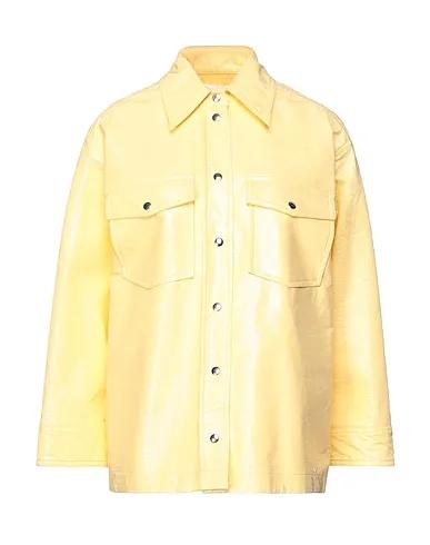 Light yellow Solid color shirts & blouses
