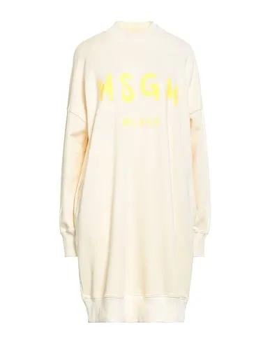 Light yellow Sweatshirt Short dress