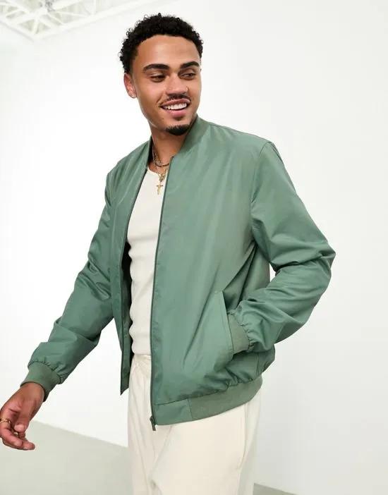 lightweight bomber jacket in green