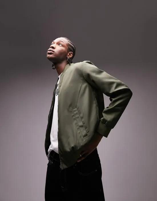 lightweight bomber jacket in khaki