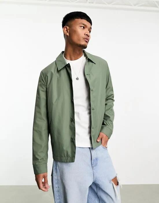 lightweight coach jacket in green