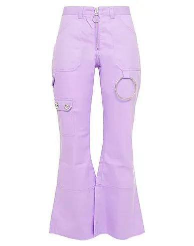 Lilac Cotton twill Casual pants
