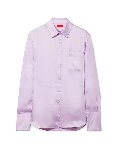 Lilac Cotton twill Solid color shirts & blouses