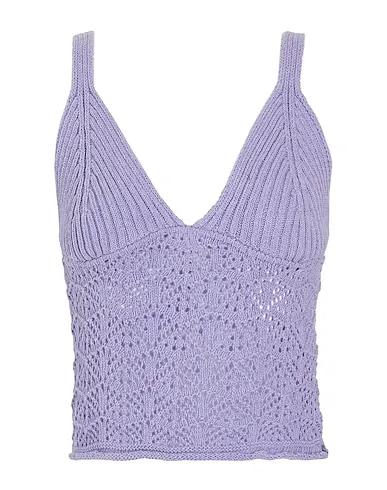 Lilac Knitted Top COTTON BLEND LACE EFFECT KNIT TOP
