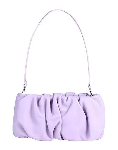 Lilac Leather Handbag BEAN BAG BLACK
