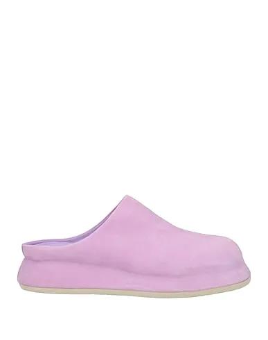 Lilac Leather Mules and clogs
