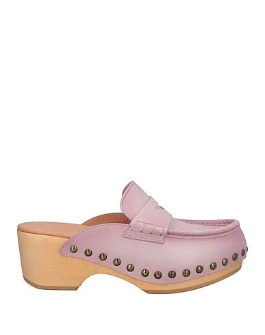 Lilac Leather Mules and clogs