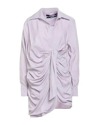 Lilac Plain weave Shirt dress
