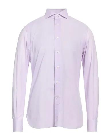 Lilac Plain weave Solid color shirt