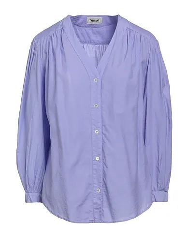 Lilac Plain weave Solid color shirts & blouses