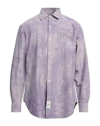 Lilac Plain weave Striped shirt