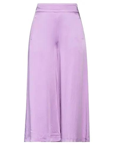 Lilac Satin Cropped pants & culottes