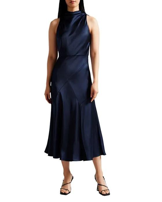 Lilymay Cowl Neck Bias Cut Midi Dress