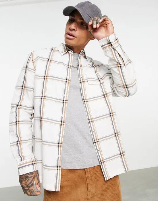 linen check shirt in white