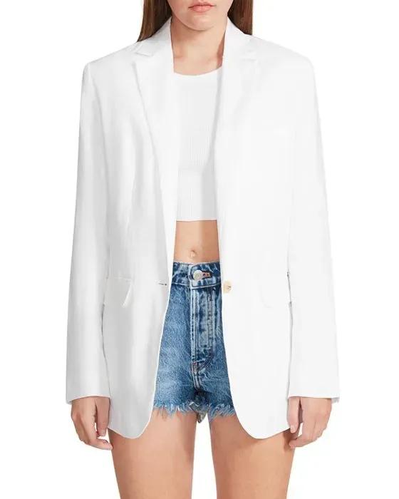 Linen On The Edge Boyfriend Blazer
