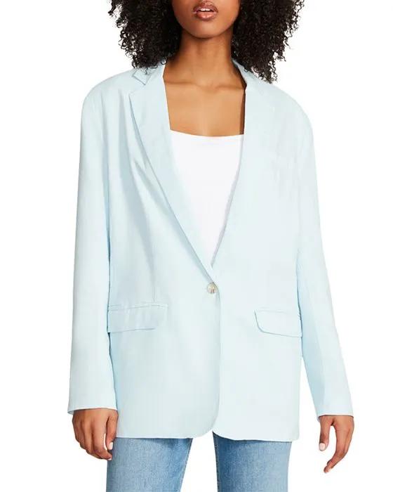 Linen On The Edge Boyfriend Blazer