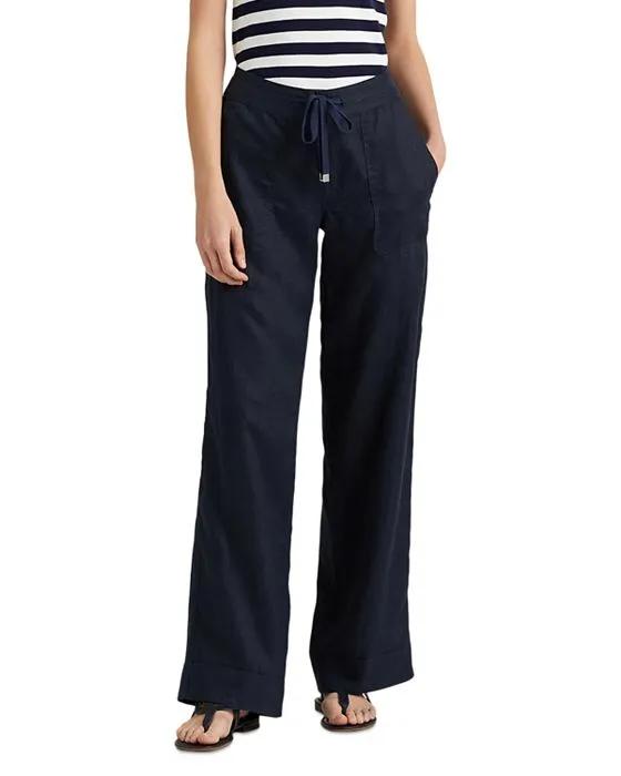 Linen Wide-Leg Pants