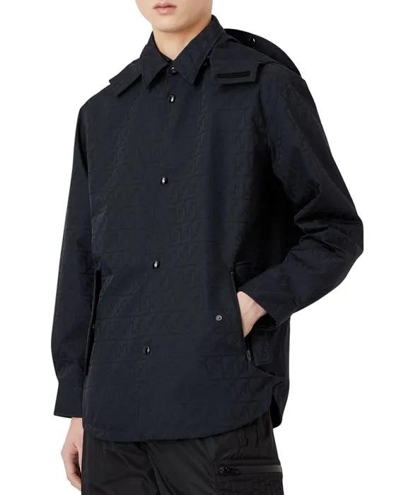 Logo Print Hooded Jacket 