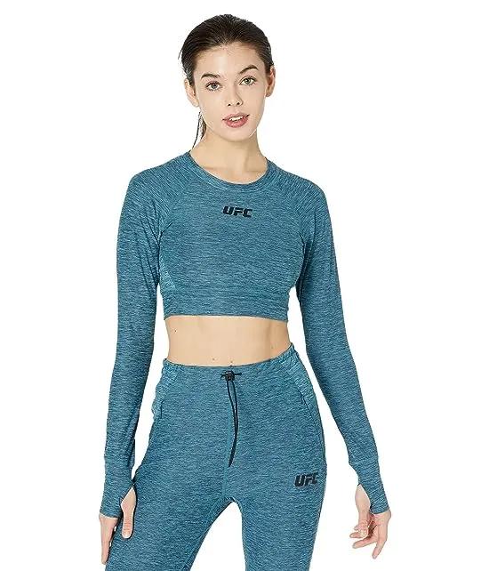 Long Sleeve Crew Neck Cropped Pullover