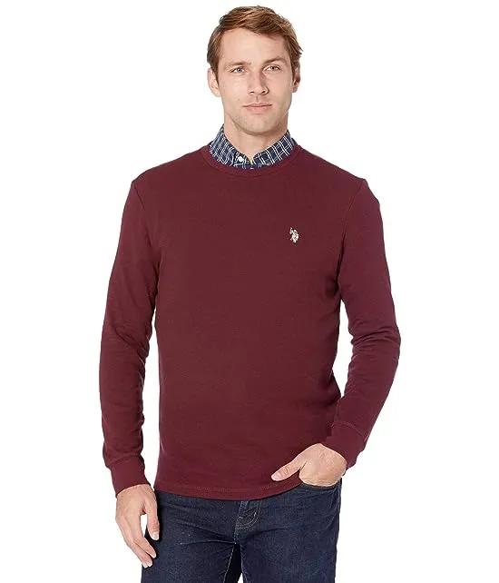 Long Sleeve Crew Neck Solid Thermal Shirt