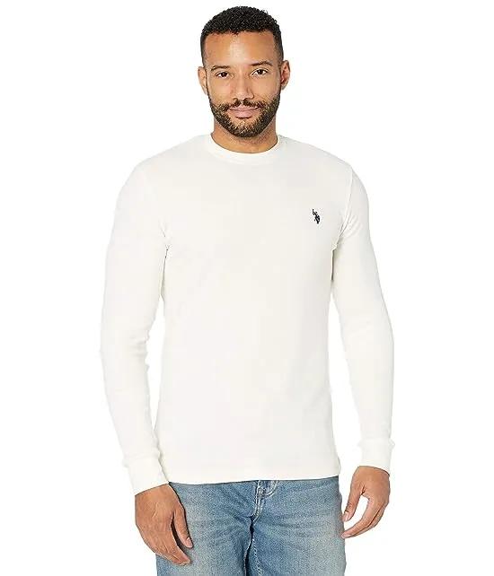 Long Sleeve Crew Neck Solid Thermal Shirt