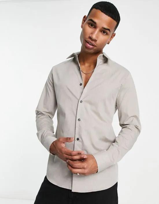 long sleeve palmer shirt in stone