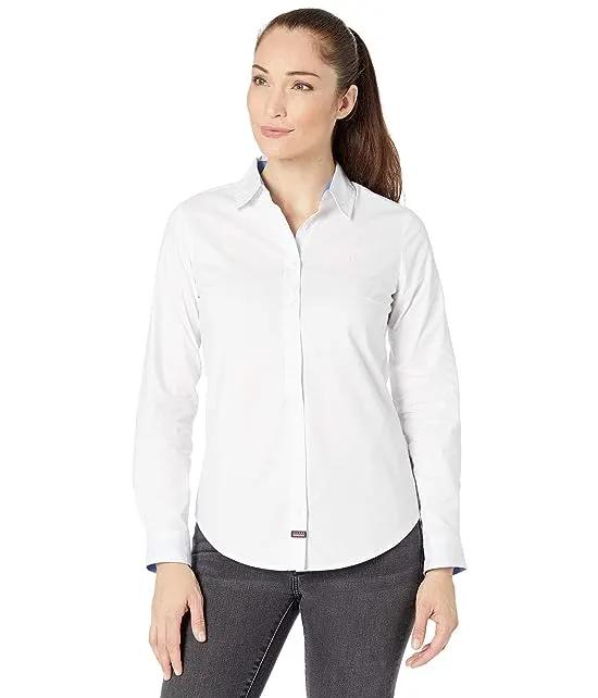 Long Sleeve Solid Stretch Poplin Shirt